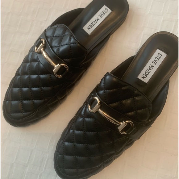 Shoes - Steve Madden Black Quilted open back Loafer